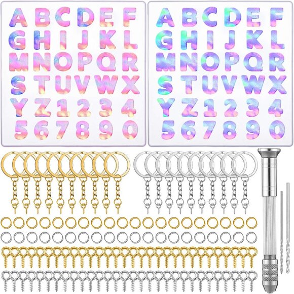 2 Pieces Alphabet Letter Resin Molds Backward Kit, Reusable Letter Number Silico - Picture 1 of 7